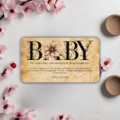 Baby- bloemmonogram Baby shower Informatiekaartje