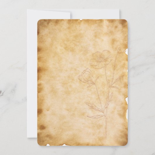 Baby- bloemmonogram Baby shower Kaart (Achterkant)