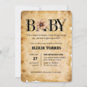 Baby- bloemmonogram Baby shower Kaart (Voorkant)