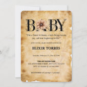 Baby- bloemmonogram Baby shower Kaart (Voorkant)