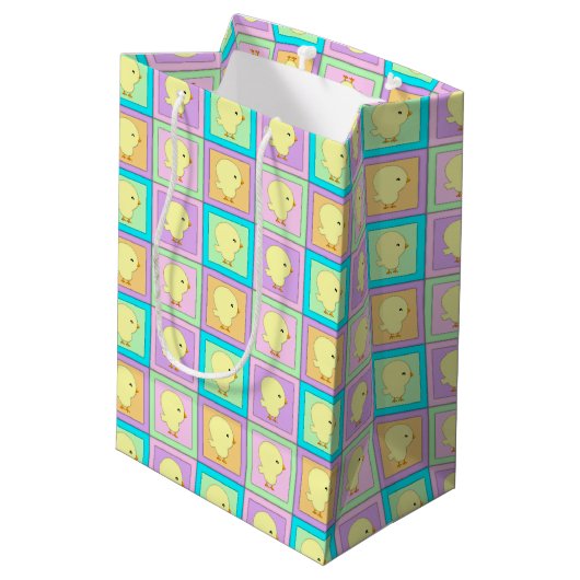 Baby Blok Chicks-Gift Bag M Medium Cadeauzakje (Achterkant Gekanteld)