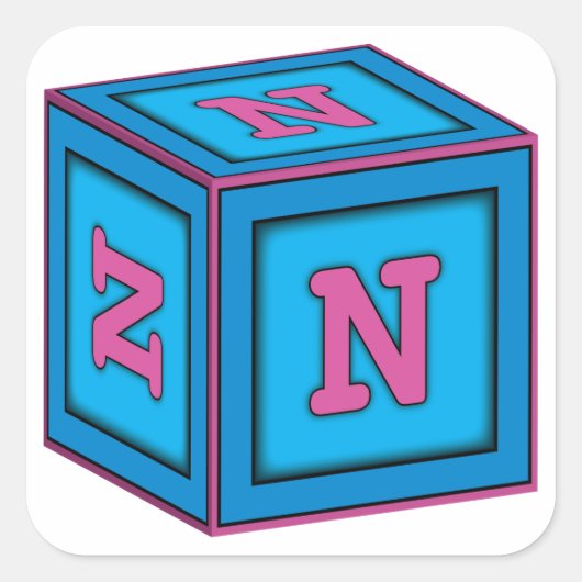 Baby Blokkeer Stickers - letter "N" (Voorkant)