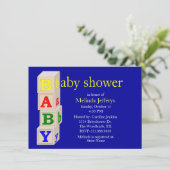 Baby blokkeert Aangepaste blauwe Baby shower uitno Kaart (Staand voorkant)