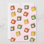 Baby blokkeert uitnodiging voor Baby shower (Achterkant)