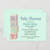 Baby Blokken Aangepaste Baby shower uitnodiging (Voorkant / Achterkant)