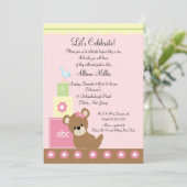 Baby Blokken Baby Girl Shower Kaart (Staand voorkant)