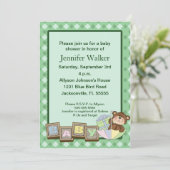 Baby Blokken Baby shower - groen Kaart (Staand voorkant)