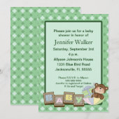 Baby Blokken Baby shower - groen Kaart (Voorkant / Achterkant)