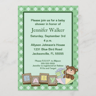 Baby Blokken Baby shower - groen Kaart