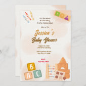 Baby Blokken Baby shower Kaart (Voorkant / Achterkant)