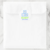 Baby Blokken Baby shower Ronde Sticker (Tas)