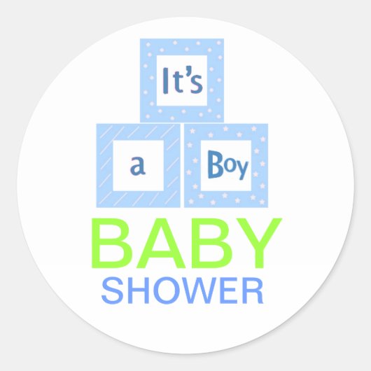 Baby Blokken Baby shower Ronde Sticker (Voorkant)