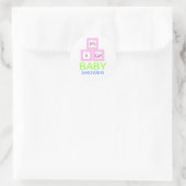 Baby Blokken Baby shower Ronde Sticker (Tas)