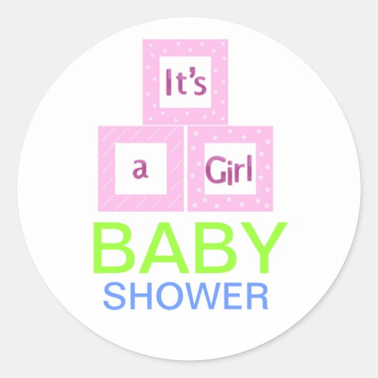 Baby Blokken Baby shower Ronde Sticker (Voorkant)