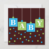 BABY Blokken Blauwe Groene Jongen Paar Baby shower Kaart (Voorkant)