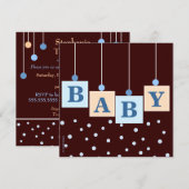 BABY Blokken Blue Boy Baby shower Kaart (Voorkant / Achterkant)