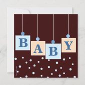 BABY Blokken Blue Boy Baby shower Kaart (Voorkant)