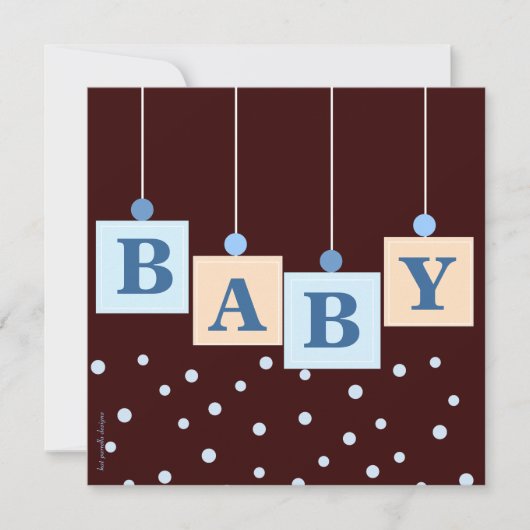 BABY Blokken Blue Boy Baby shower Kaart (Voorkant)