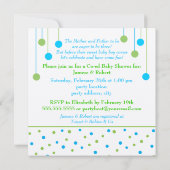 BABY Blokken Blue Green Boy Baby shower - CUSTOM Kaart (Achterkant)