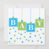 BABY Blokken Blue Green Boy Baby shower - CUSTOM v Kaart (Voorkant)