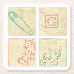 Baby Blokken door Chariklia Zarris Kartonnen Onderzetters