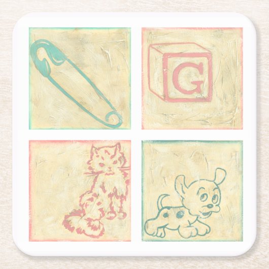 Baby Blokken door Chariklia Zarris Kartonnen Onderzetters (Voorkant)