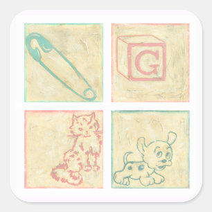 Baby Blokken door Chariklia Zarris Vierkante Sticker