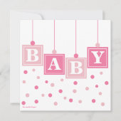 BABY Blokken in roze Baby shower Kaart (Voorkant)