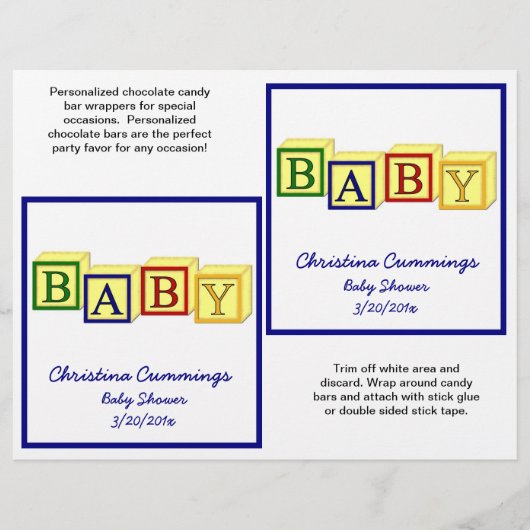 Baby Blokken Kandybar Wrappers (primair) Flyer (Voorkant)