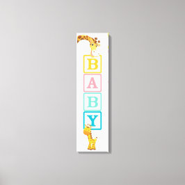 Baby Blokken met stutbare Giraffes Canvas Afdruk