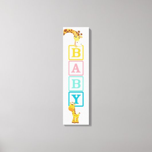 Baby Blokken met stutbare Giraffes Canvas Afdruk (Voorkant)