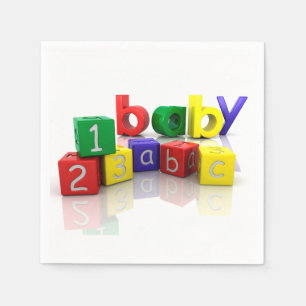Baby Blokken Papier Servetten
