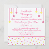 BABY Blokken Roze Geel Baby shower Kaart (Achterkant)