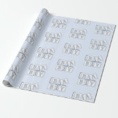 Baby Blokken Typografie Blue Waterverf Shower Cadeaupapier (Uitgerold)