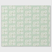 Baby Blokken Typografie Groene Waterverf Shower Cadeaupapier (Vlak)