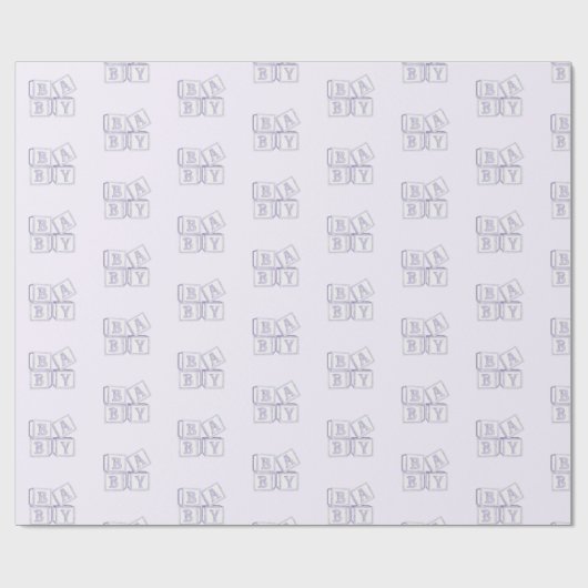Baby Blokken Typografie Paarse Waterverf Shower Cadeaupapier (Vlak)