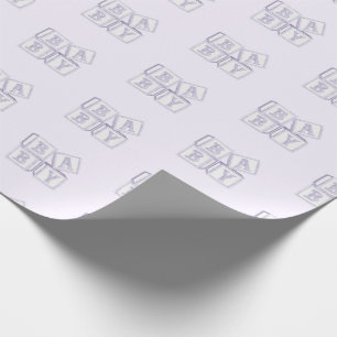 Baby Blokken Typografie Paarse Waterverf Shower Cadeaupapier