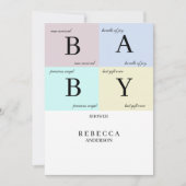 Baby Blokken Uitnodiging Baby shower (Voorkant)