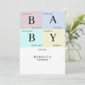 Baby Blokken Uitnodiging Baby shower (Staand voorkant)