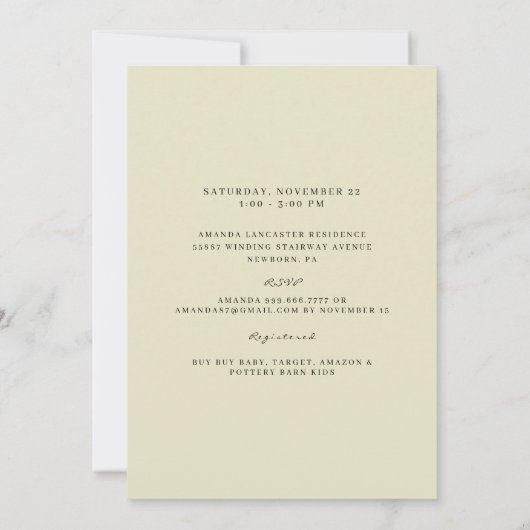 Baby Blokken Uitnodiging Baby shower (Achterkant)