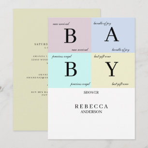 Baby Blokken Uitnodiging Baby shower