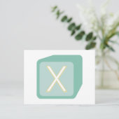 Baby Blokken Wooden Grafische Initialen Briefkaart (Staand voorkant)