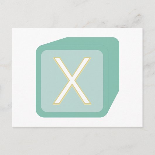 Baby Blokken Wooden Grafische Initialen Briefkaart (Voorkant)