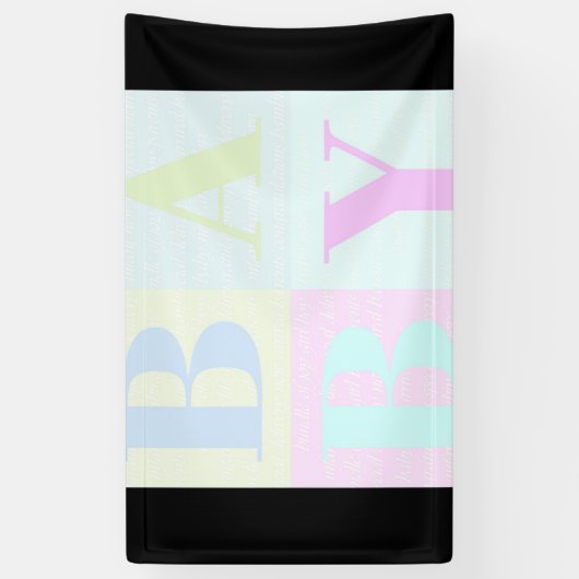 Baby blokletters spandoek (Verticaal)