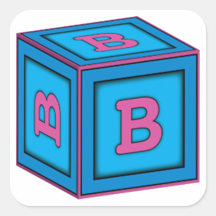 Baby blokstickers - letter "B" Vierkante Sticker