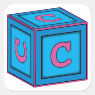 Baby blokstickers - letter "C" Vierkante Sticker