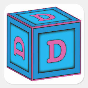 Baby blokstickers - letter "D" Vierkante Sticker