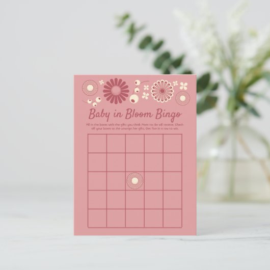Baby Bloom Douche Bingo Spel Kaarten (Staand voorkant)