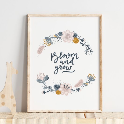 Baby Bloom en Grow Blue Poster | Wandafdrukken
