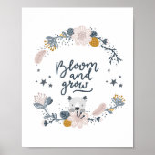 Baby Bloom en Grow Blue Poster | Wandafdrukken (Voorkant)